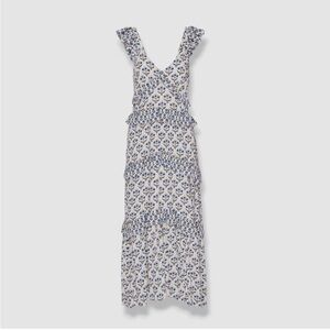 Misa Los Angeles Blue and White Floral Maxi Dress